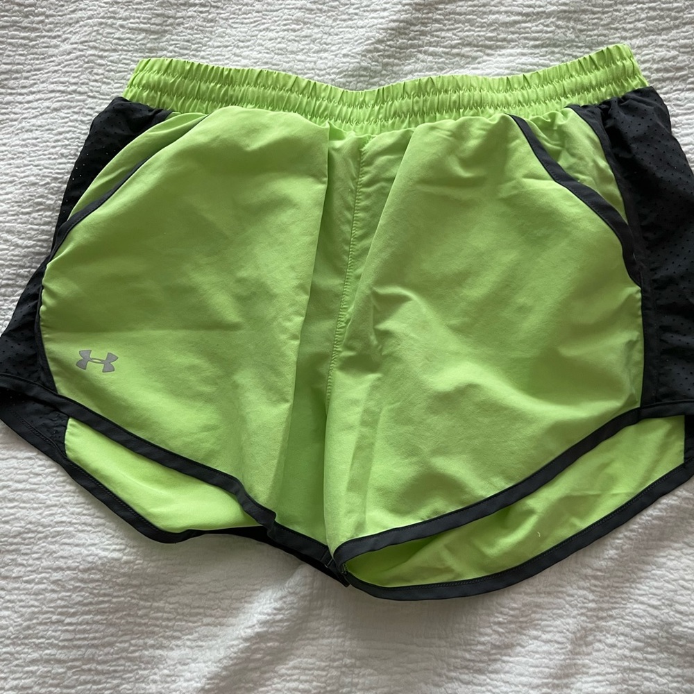 Under Armour electric green shorts with pockets